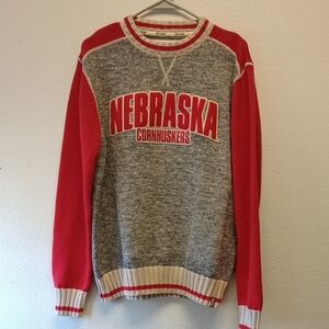 Bruzer Nebraska Cornhuskers Embroidered Cotton Crew Neck Knitted Sweater Size M